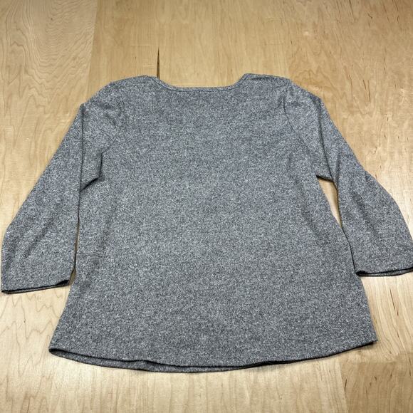 Vintage Rose Womens Large Gray Sunflower Western Boot Top Lightweight 3/4 Sleeve - Picture 8 of 8